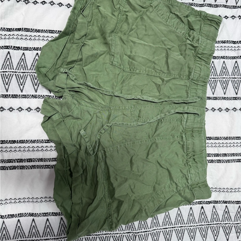Green and Tan Casual Shorts